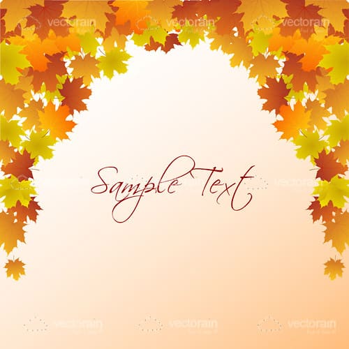Autumn Themed Background with Maple Leaves and Sample Text